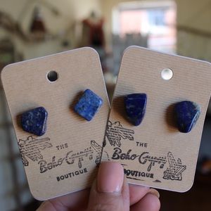 Handmade Crystal Lapis Lazuli Earrings